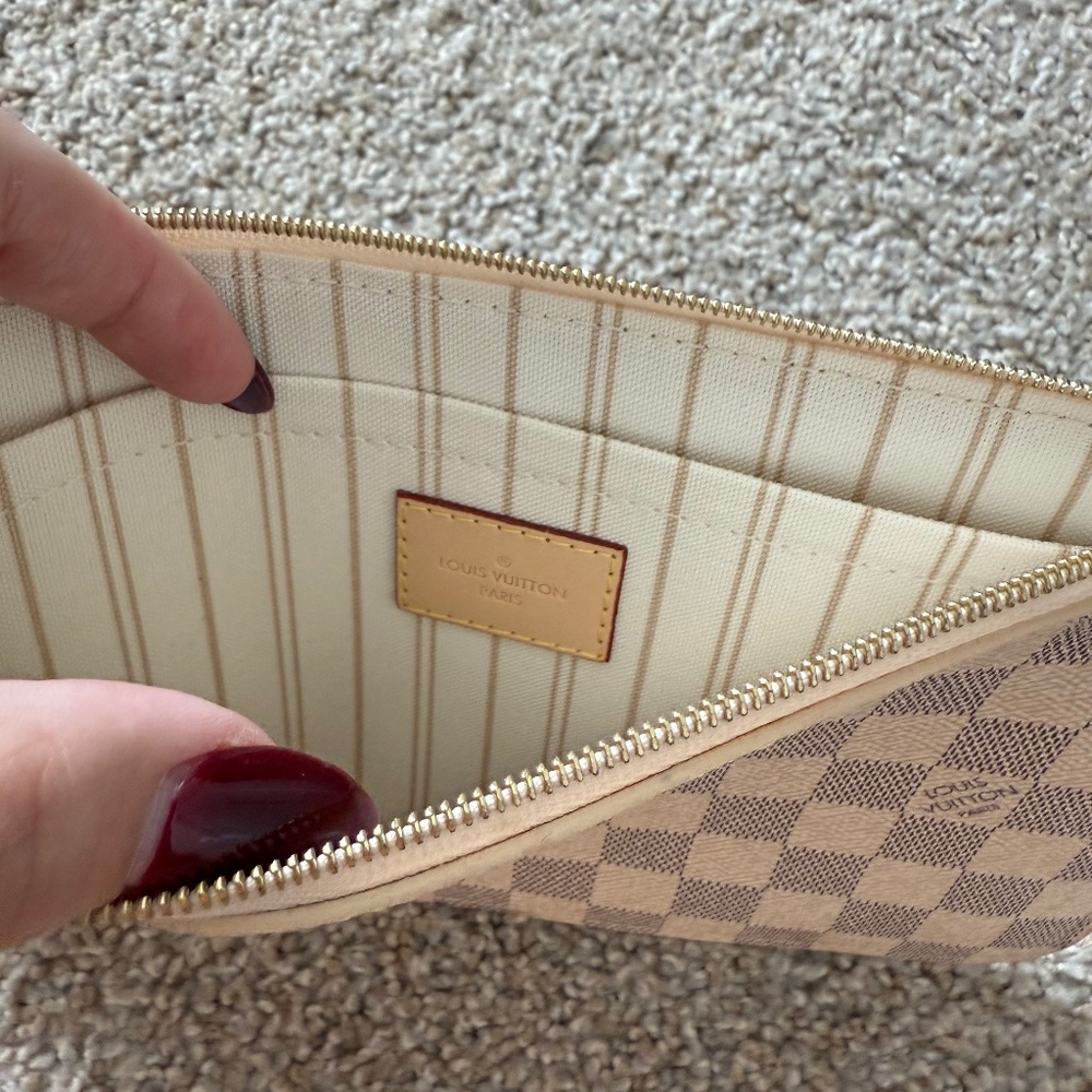 Louis Vuitton canvas zippered pouch or clutch